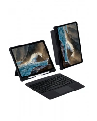 Newface T5209D iPad Pro 12.9 (2021) Kılıf İnter Ledli Klavyeli Tablet Kılıfı - Siyah