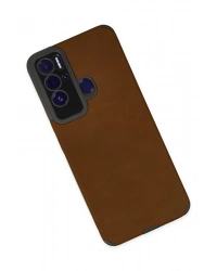 Newface Tecno Pova Neo Kılıf Loop Deri Silikon - Kahverengi