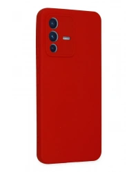 Newface Vivo V23 5G Kılıf Nano içi Kadife Silikon - Kırmızı