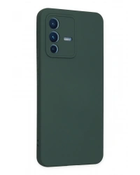 Newface Vivo V23 5G Kılıf Nano içi Kadife Silikon - Koyu Yeşil