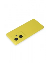 Newface Vivo V29 Lite Kılıf Nano içi Kadife Silikon - Sarı