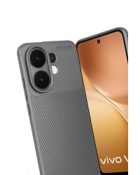 Newface Vivo V60 5G Auto Focus Karbon Kapak - Gri