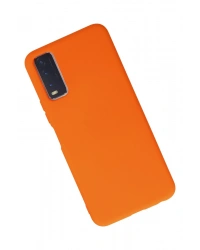 Newface Vivo Y11S Kılıf Nano içi Kadife Silikon - Turuncu