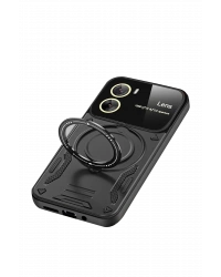 Newface Vivo Y16 Kılıf Joy Lens Standlı Kapak - Siyah