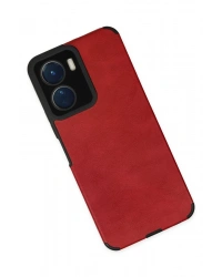Newface Vivo Y16 Kılıf Loop Deri Silikon - Kırmızı