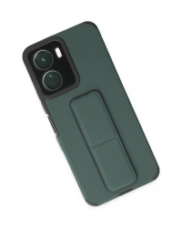 Newface Vivo Y16 Kılıf Mega Standlı Silikon - Yeşil