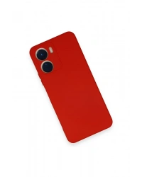 Newface Vivo Y16 Kılıf Nano içi Kadife Silikon - Kırmızı