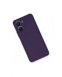 Newface Vivo Y16 Kılıf Nano içi Kadife Silikon - Mor