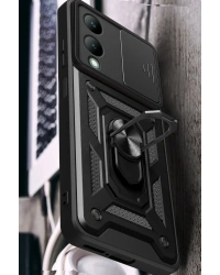 Newface Vivo Y17S Kılıf Pars Lens Yüzüklü Silikon - Gold