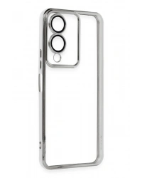 Newface Vivo Y17S Kılıf Razer Lensli Silikon - Gümüş