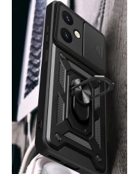 Newface Vivo Y27 Kılıf Pars Lens Yüzüklü Silikon - Yeşil