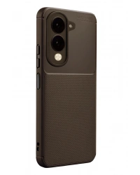 Newface Vivo Y29S Auto Focus Karbon Kapak - Kahverengi