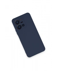 Newface Vivo Y35 Kılıf Nano içi Kadife Silikon - Lacivert