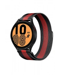 Newface Watch 20mm Metal Mıknatıslı Kordon - Siyah-Kırmızı