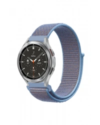 Newface Watch 22mm Hasırlı Cırtcırtlı Kordon - Mavi