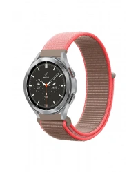 Newface Watch 22mm Hasırlı Cırtcırtlı Kordon - Pembe