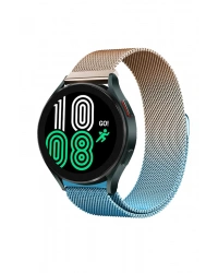 Newface Watch 22mm Metal Mıknatıslı Kordon - Metalik Gold-Mavi