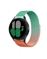 Newface Watch 22mm Metal Mıknatıslı Kordon - Turuncu-Yeşil