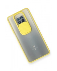 Newface Xiaomi Mi 10T Lite Kılıf Palm Buzlu Kamera Sürgülü Silikon - Sarı