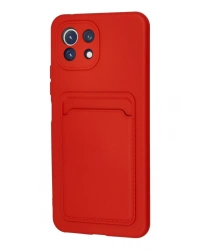 Newface Xiaomi Mi 11 Kılıf Kelvin Kartvizitli Silikon - Kırmızı