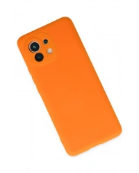 Newface Xiaomi Mi 11 Kılıf Nano içi Kadife Silikon - Turuncu