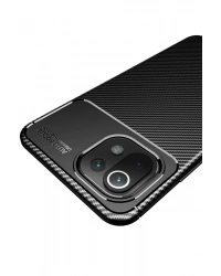 Newface Xiaomi Mİ 11 Lite Kılıf Auto Focus Karbon Kapak - Lacivert