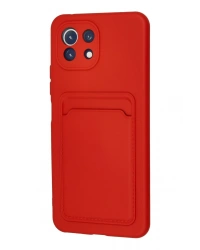 Newface Xiaomi Mİ 11 Lite Kılıf Kelvin Kartvizitli Silikon - Kırmızı