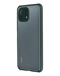 Newface Xiaomi Mİ 11 Lite Kılıf Miami Şeffaf Silikon - Koyu Yeşil