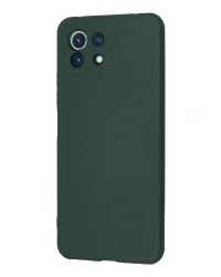 Newface Xiaomi Mİ 11 Lite Kılıf Nano içi Kadife Silikon - Koyu Yeşil
