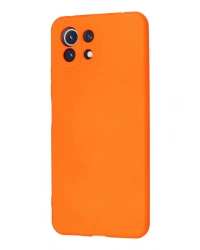 Newface Xiaomi Mİ 11 Lite Kılıf Nano içi Kadife Silikon - Turuncu