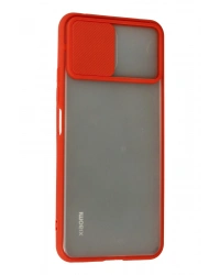 Newface Xiaomi Mİ 11 Lite Kılıf Palm Buzlu Kamera Sürgülü Silikon - Kırmızı