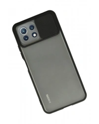 Newface Xiaomi Mİ 11 Lite Kılıf Palm Buzlu Kamera Sürgülü Silikon - Siyah