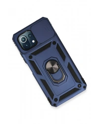 Newface Xiaomi Mİ 11 Lite Kılıf Pars Lens Yüzüklü Silikon - Lacivert