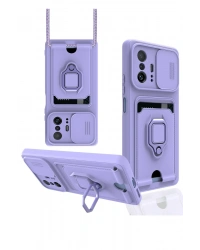 Newface Xiaomi Mi 11T Pro Kılıf Zuma Kartvizitli Yüzüklü Silikon - Lila