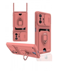 Newface Xiaomi Mi 11T Pro Kılıf Zuma Kartvizitli Yüzüklü Silikon - Pembe