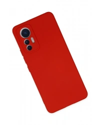Newface Xiaomi Mi 12 Lite Kılıf Nano içi Kadife Silikon - Kırmızı