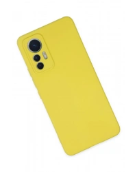 Newface Xiaomi Mi 12 Lite Kılıf Nano içi Kadife Silikon - Sarı
