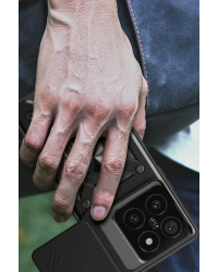 Newface Xiaomi Mi 14T Pro Kılıf Pars Lens Yüzüklü Silikon - Kırmızı