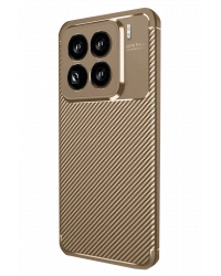 Newface Xiaomi Mi 15 Pro Kılıf Auto Focus Karbon Kapak - Kahverengi