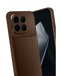 Newface Xiaomi Mi 15T Auto Focus Karbon Kapak - Kahverengi