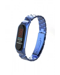 Newface Xiaomi Mi Band 4 Metal Baklalı Kordon - Mavi