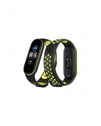 Newface Xiaomi Mi Band 4 Spor Delikli Kordon - Siyah-Yeşil