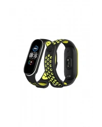 Newface Xiaomi Mi Band 4 Spor Delikli Kordon - Siyah-Yeşil-Beyaz