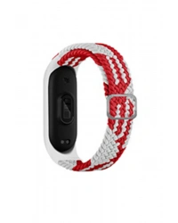 Newface Xiaomi Mi Band 6 Star Kordon - Beyaz-Kırmızı