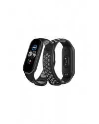 Newface Xiaomi Mi Band 7 Spor Delikli Kordon - Siyah-Gri