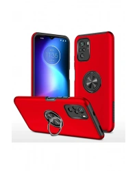 Newface Xiaomi Poco F3 Kılıf Elit Yüzüklü Kapak - Kırmızı