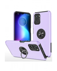 Newface Xiaomi Poco F3 Kılıf Elit Yüzüklü Kapak - Mor