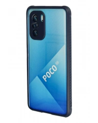 Newface Xiaomi Poco F3 Kılıf Miami Şeffaf Silikon - Lacivert