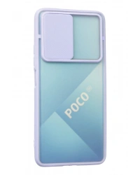 Newface Xiaomi Poco F3 Kılıf Palm Buzlu Kamera Sürgülü Silikon - Lila