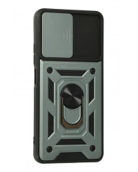 Newface Xiaomi Poco F3 Kılıf Pars Lens Yüzüklü Silikon - Yeşil